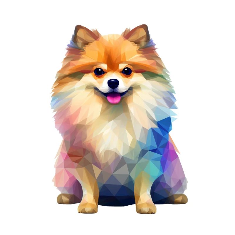 Miniature Spitz Geometric Drawing