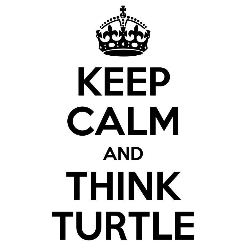 "keep calm & think" turtle