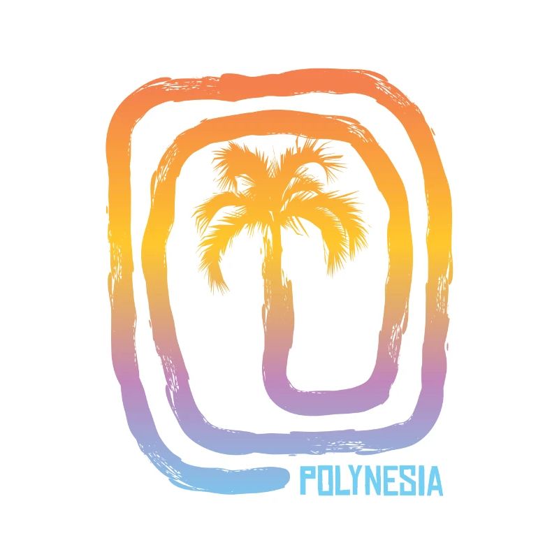 Cool Polynesia Palm Tree Souvenir Vacances