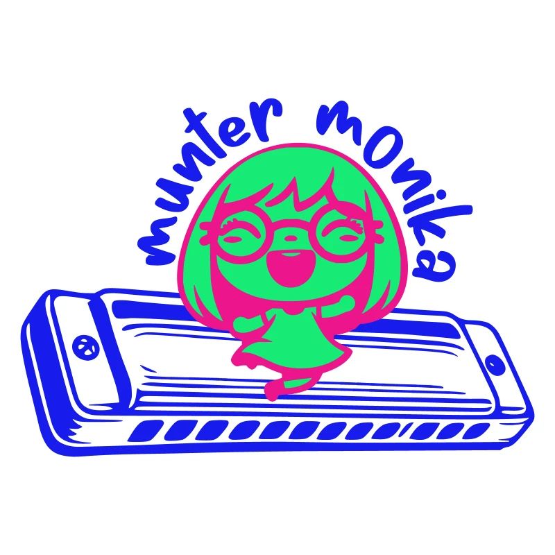 lively monika dancing on the harmonica