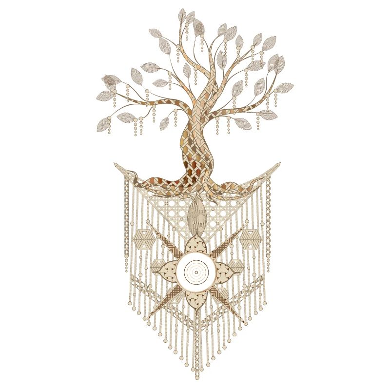 Makramee-Baum des Lebens im kunstvollen Design
