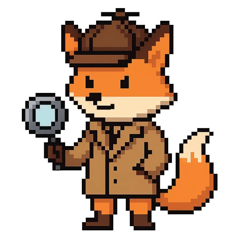 Pixel Detective Fox Design