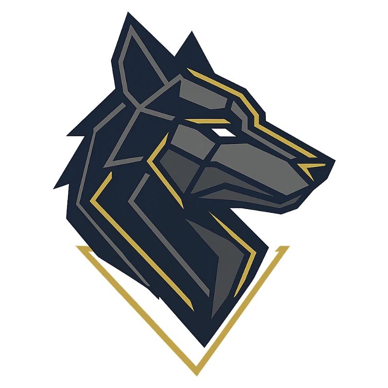 Geometrisches Wolfsemblem