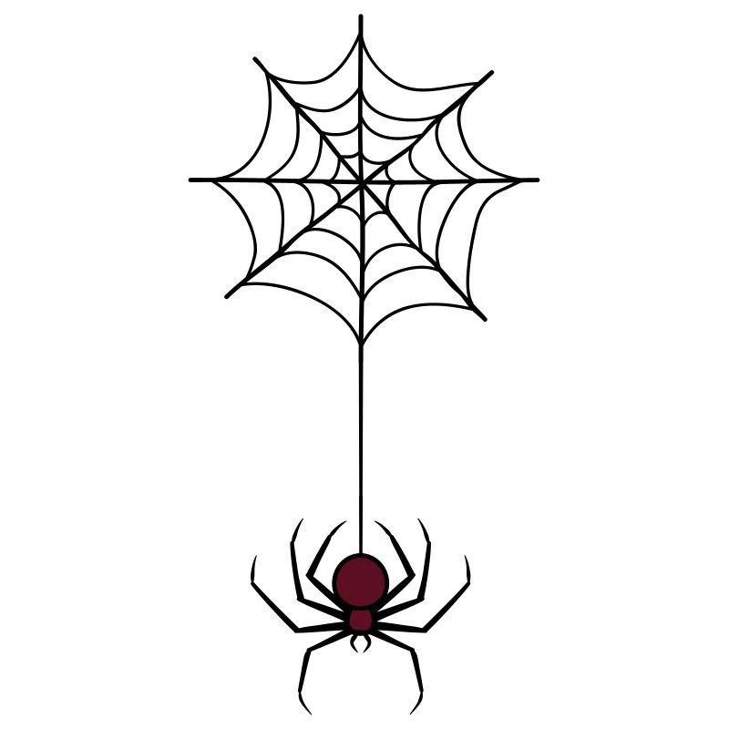 Spooky Halloween Spider in Web
