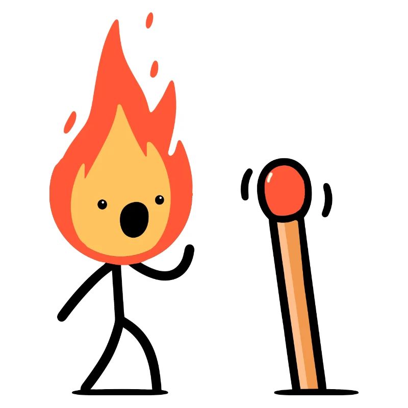 Stick Figure Diable de Feu Tête de Feu Match