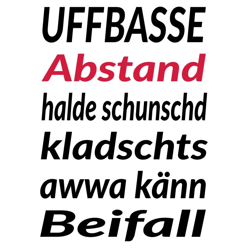 Uffbasse Abstand halde
