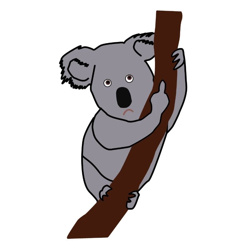 Koala middle finger animals gift idea