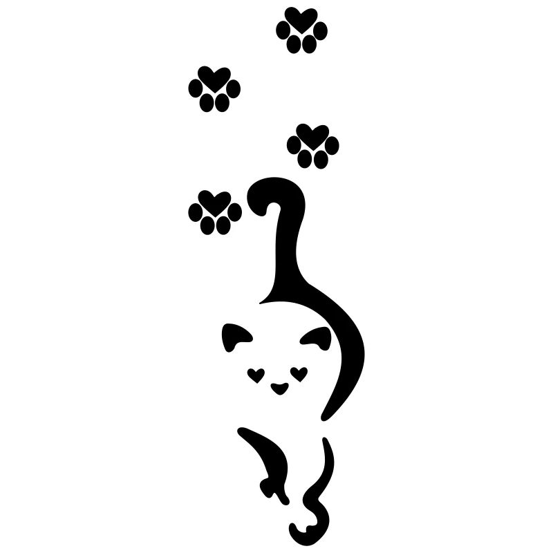 Chat avec empreintes de pattes