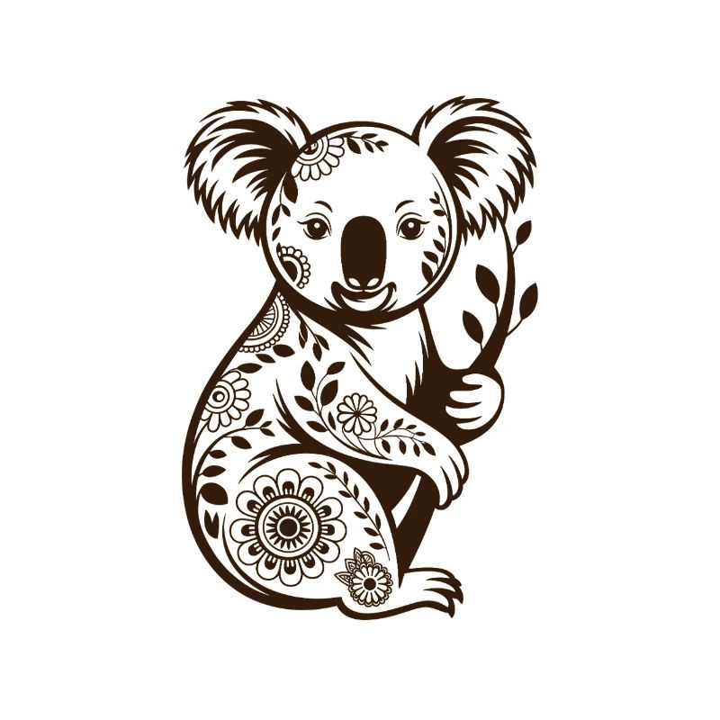 Ornate Koala Mandala Pattern Australia