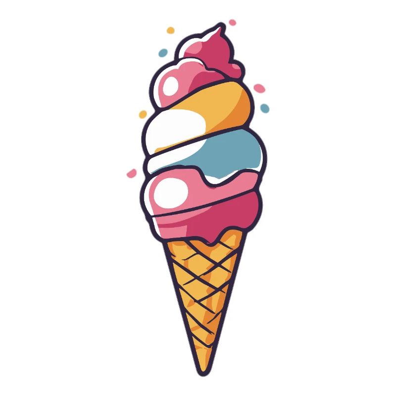 Cornet de dessins animés en forme de glace pastel