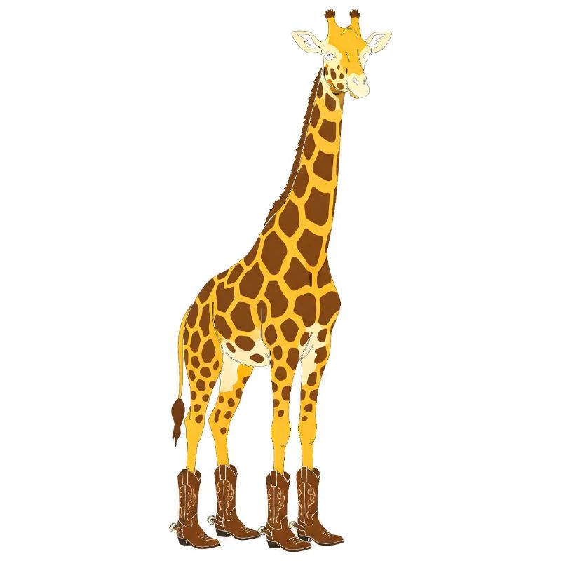 Girafe avec une déclaration de botte
