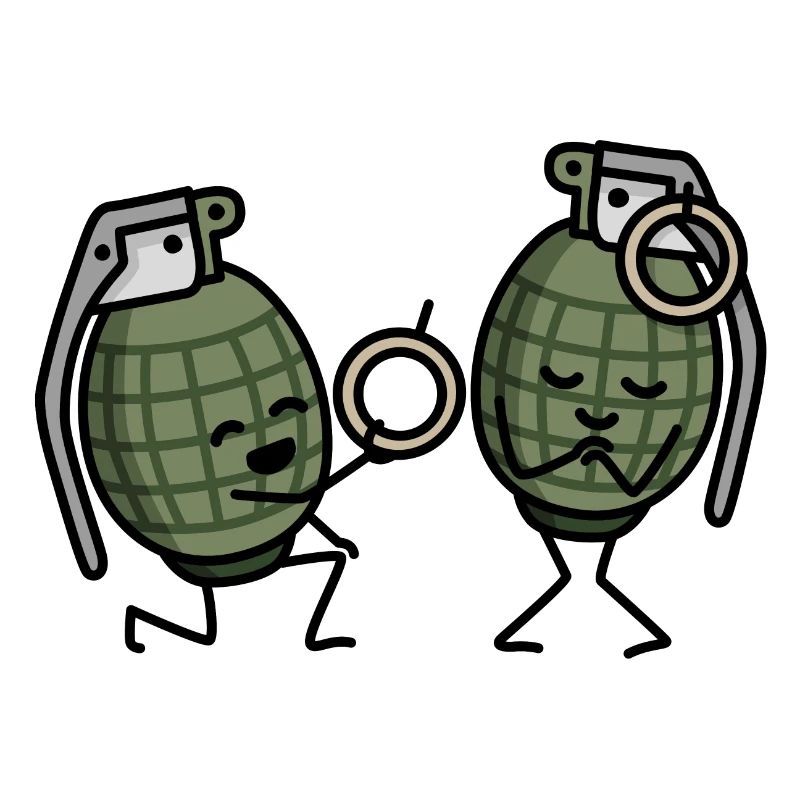 Hand Grenade Marriage Proposal Couples Army Ring Engaged
