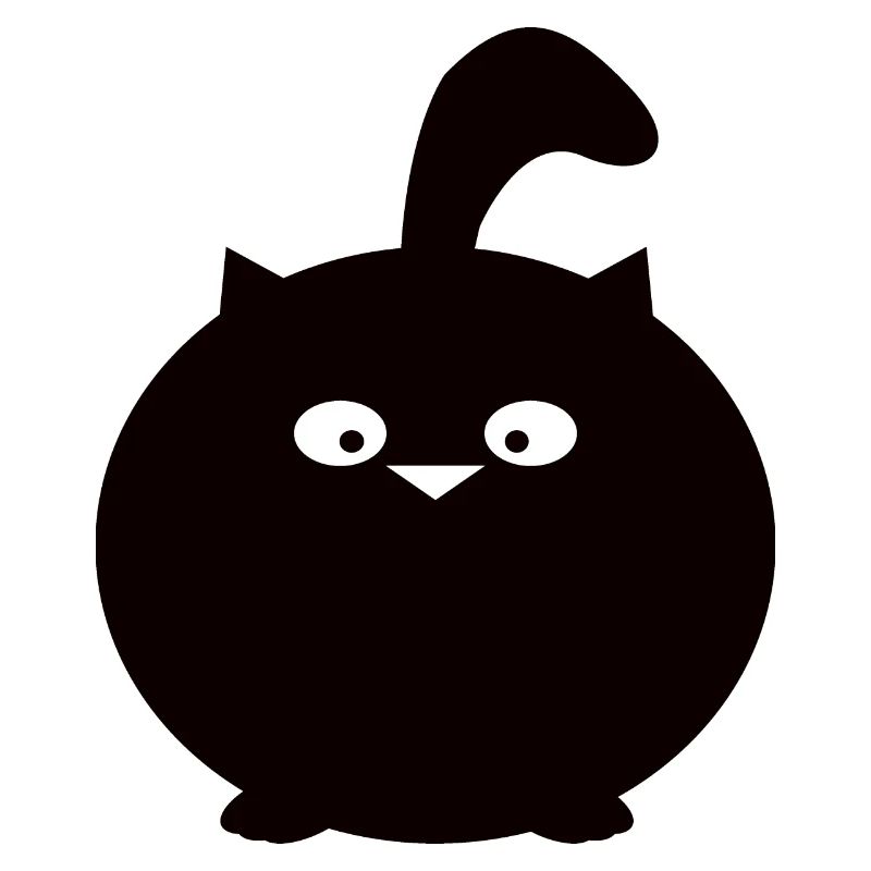 sehr dicke runde schwarze Katze