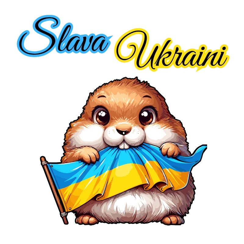 Chien de prairie mignon avec drapeau ukrainien
