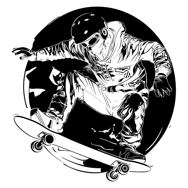 Skateboarder Comic-Stil
