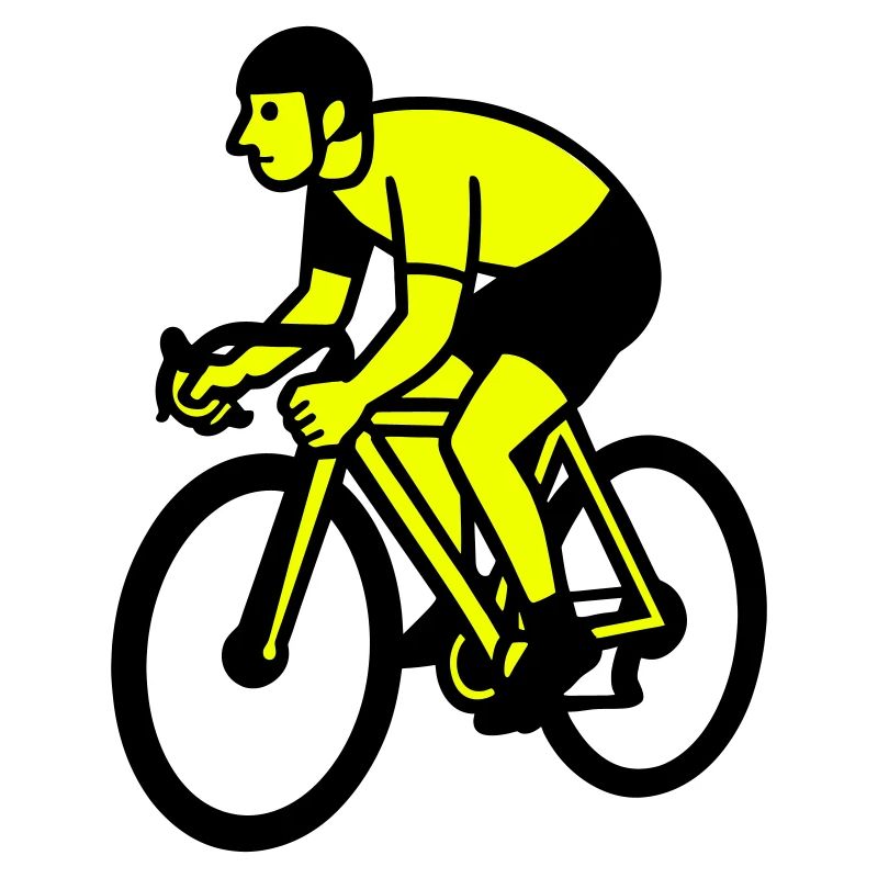 Neon Wheel Silhouette Cyclist