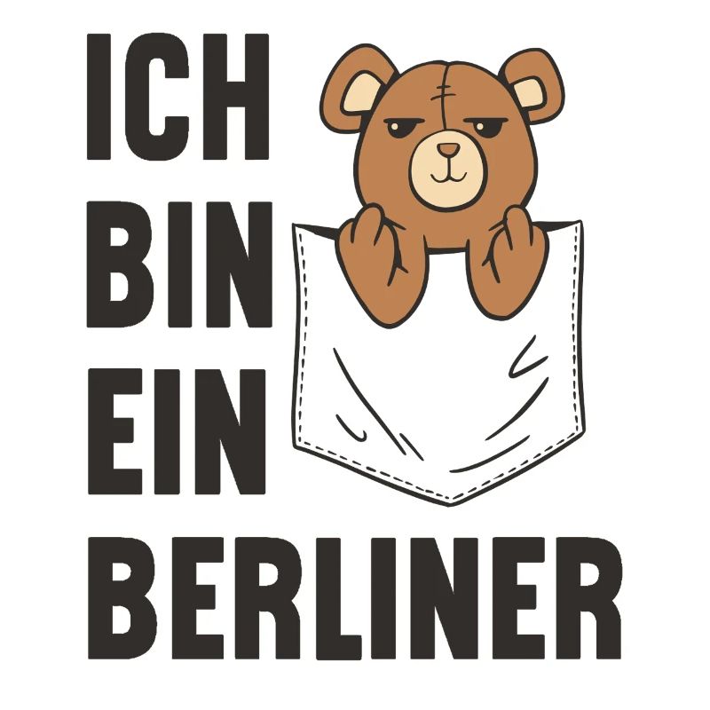 Ein frecher Taschen-Teddybär! Ich bin ein Berliner