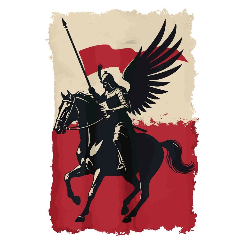 Polnischer Husar mit Flaggendesign