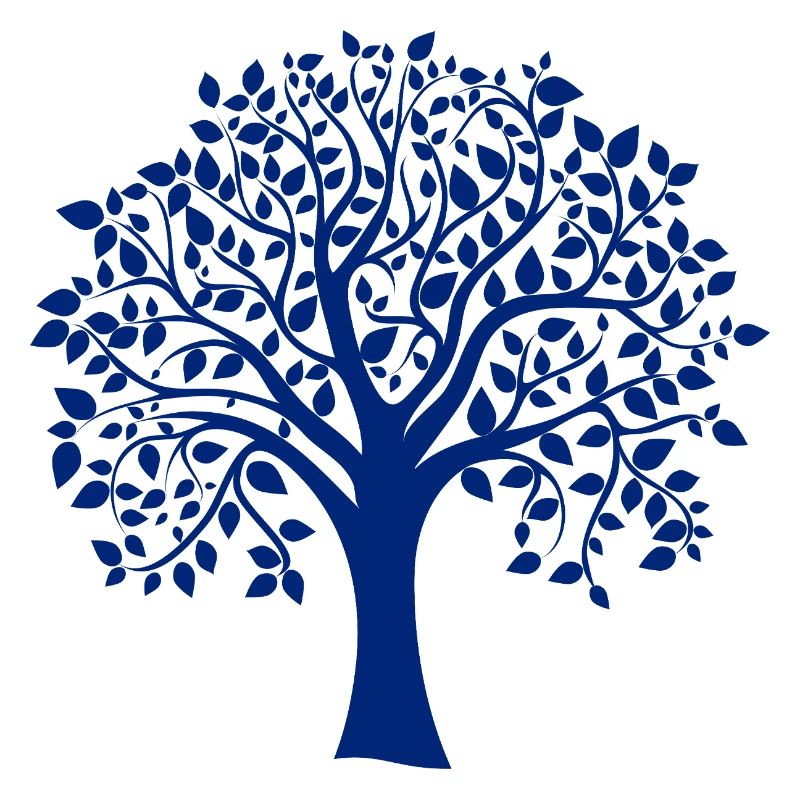 Base Blue Jumbo Tree Print Silhouette