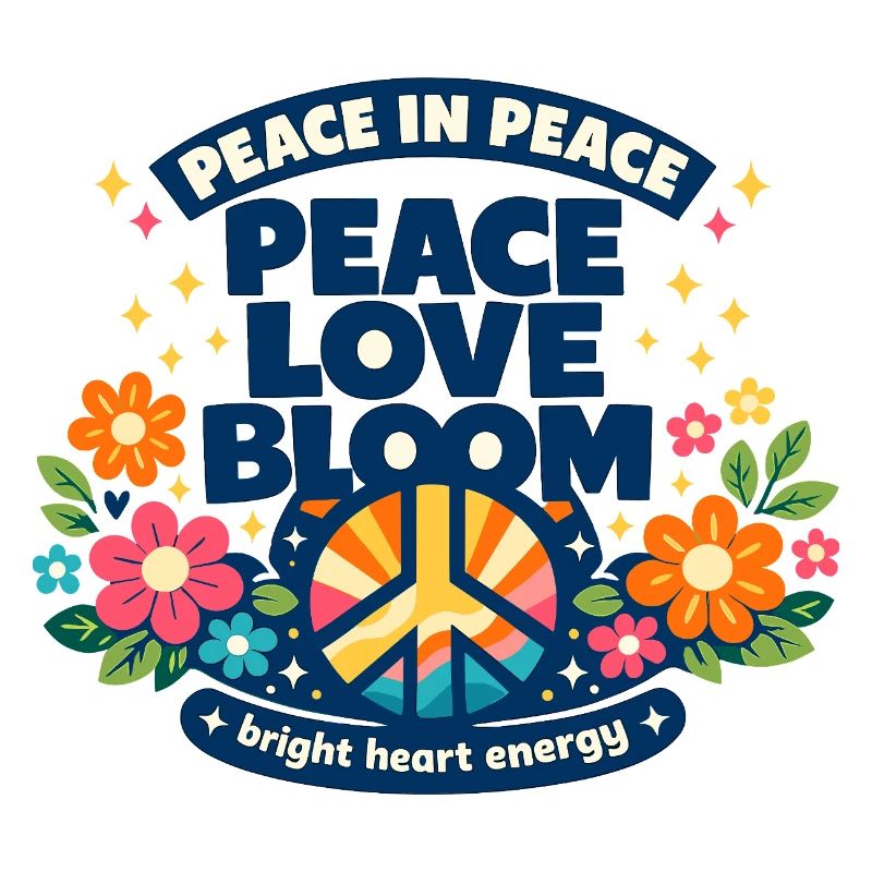 Peace Love Bloom Blumen Peace Boho Statement