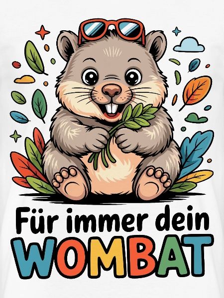Wombat mit Blättern