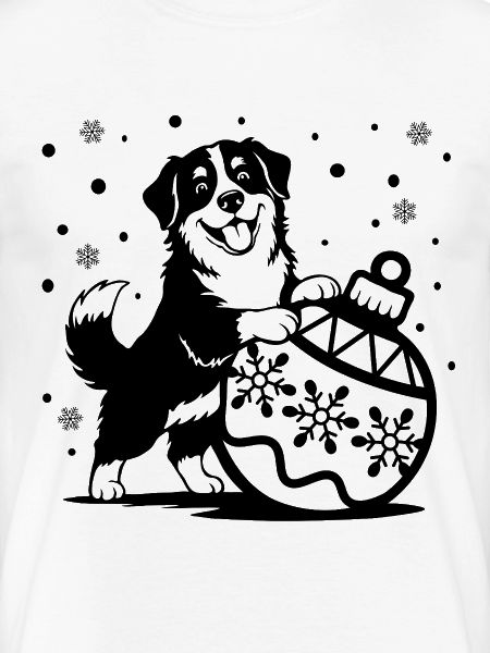 Süßer Berner Sennenhund mit Weihnachtskugel