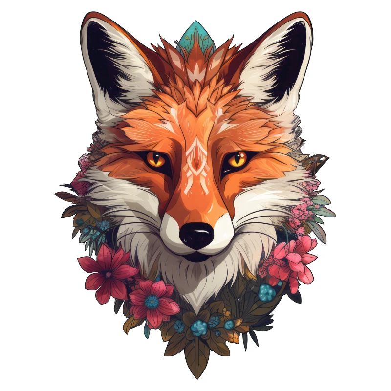 Fuchs mit Blumen