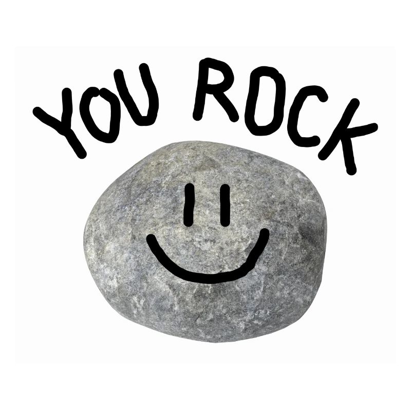 You Rock Minimal Pun Statement Smile Stone