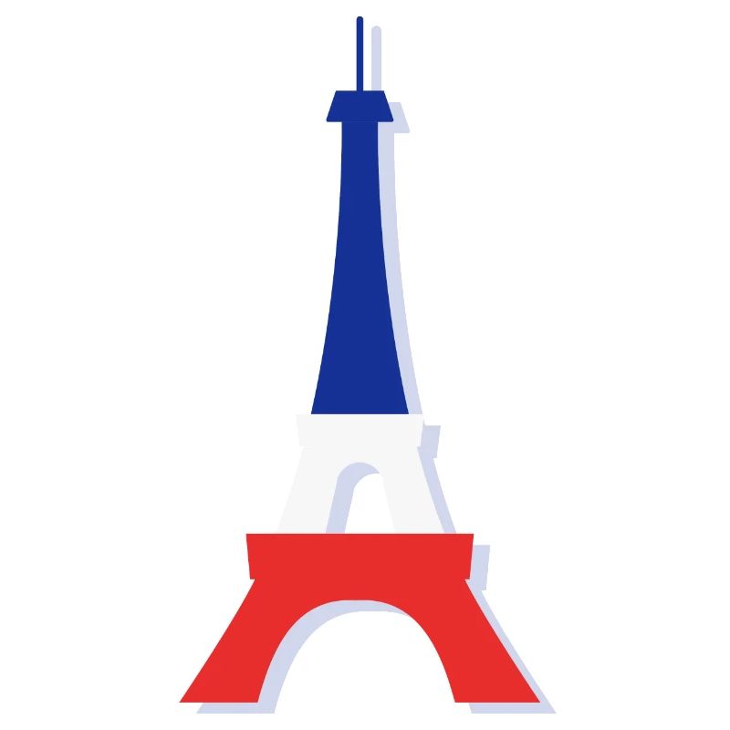 Tour Eiffel bleue blanc rouge design