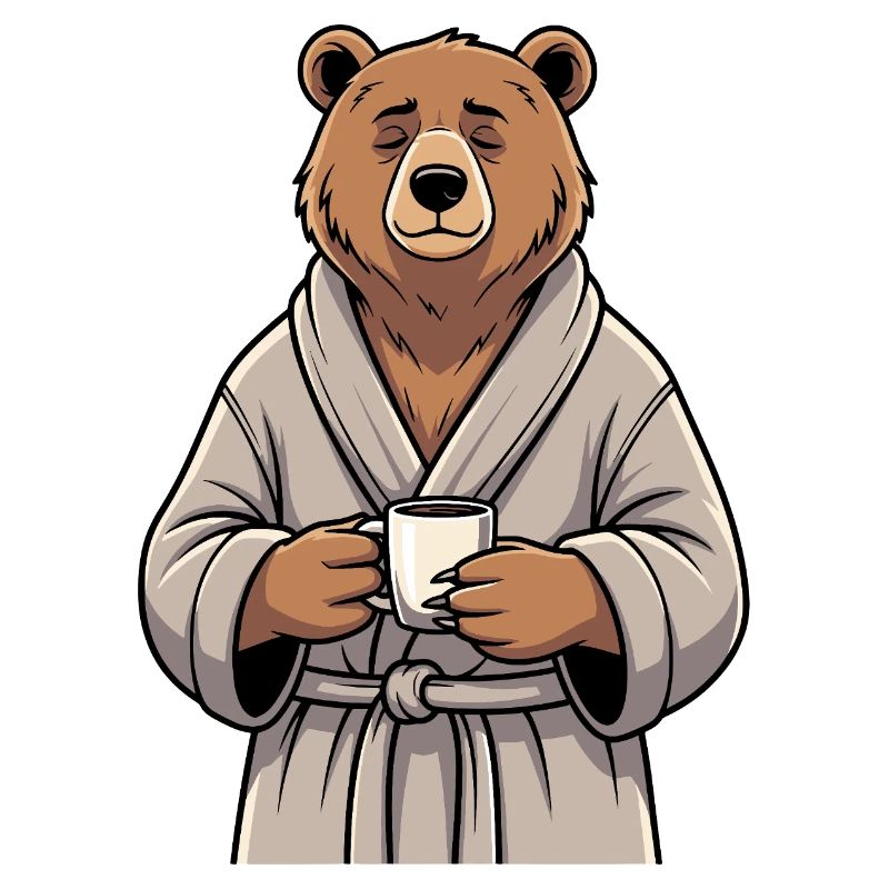 Bear with coffee