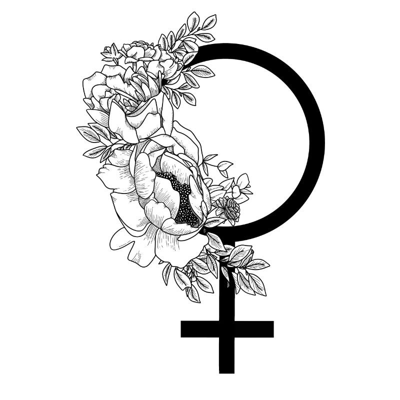 Symbole de Vénus avec des fleurs | Black || Annie.