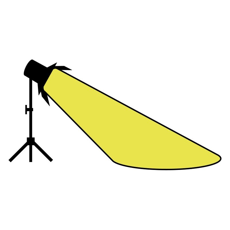 Headlights on stand with light cone two-tone