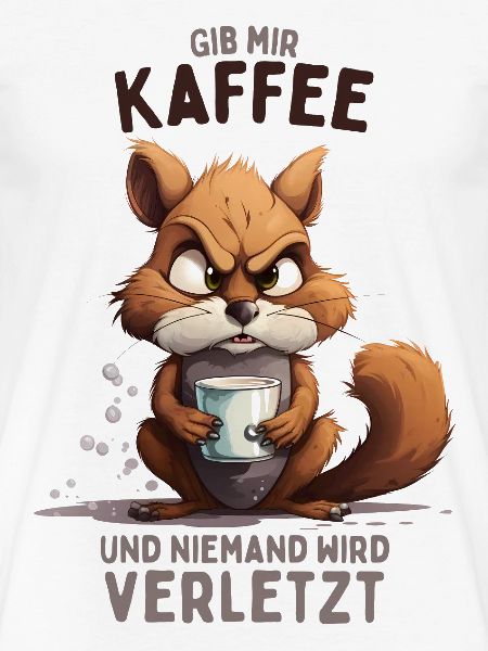 Wütendes Eichhörnchen mit Kaffee