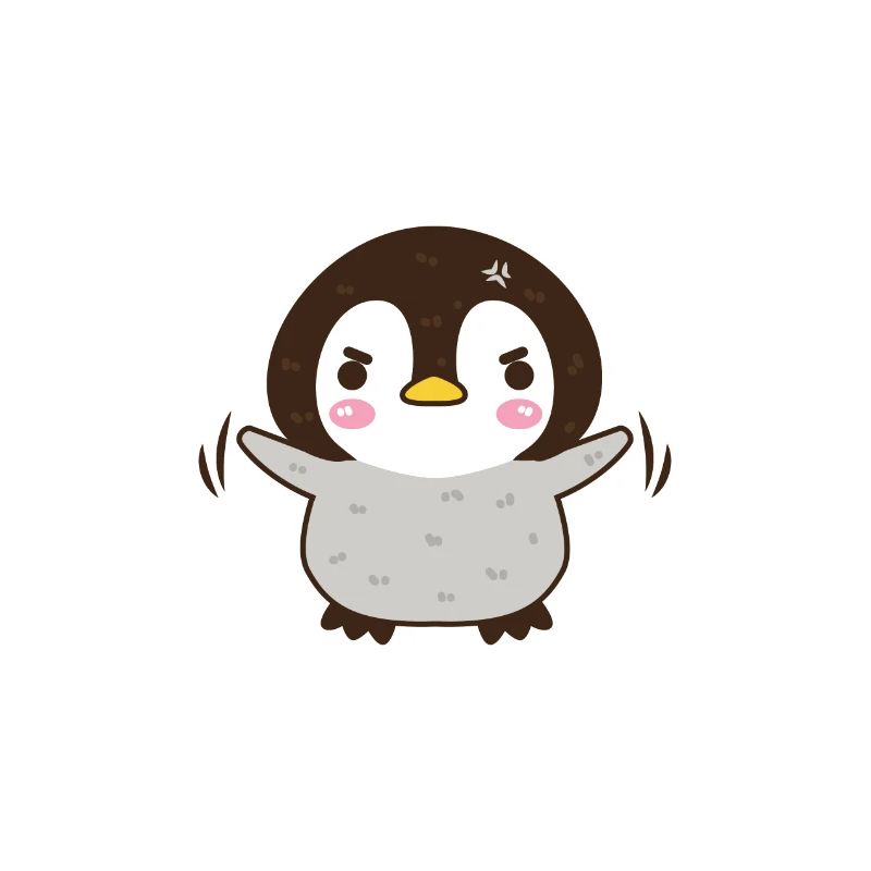 Cadeau mignon en colère de bébé pingouin