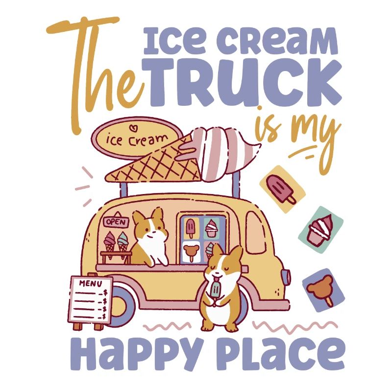 Cornet de crème glacée Le camion de crème glacée