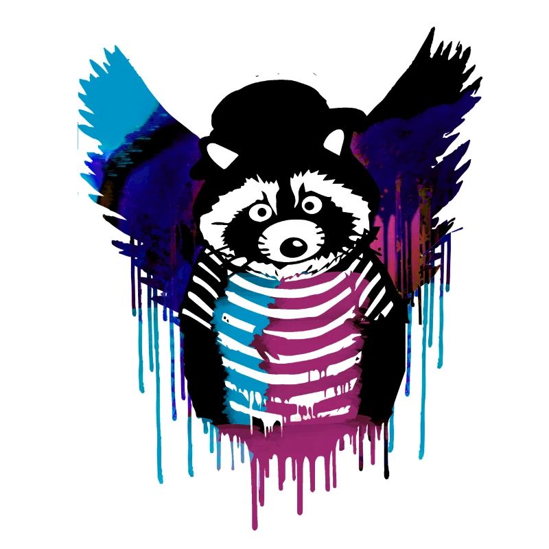 engel ,waschbär,angelwings,graffiti