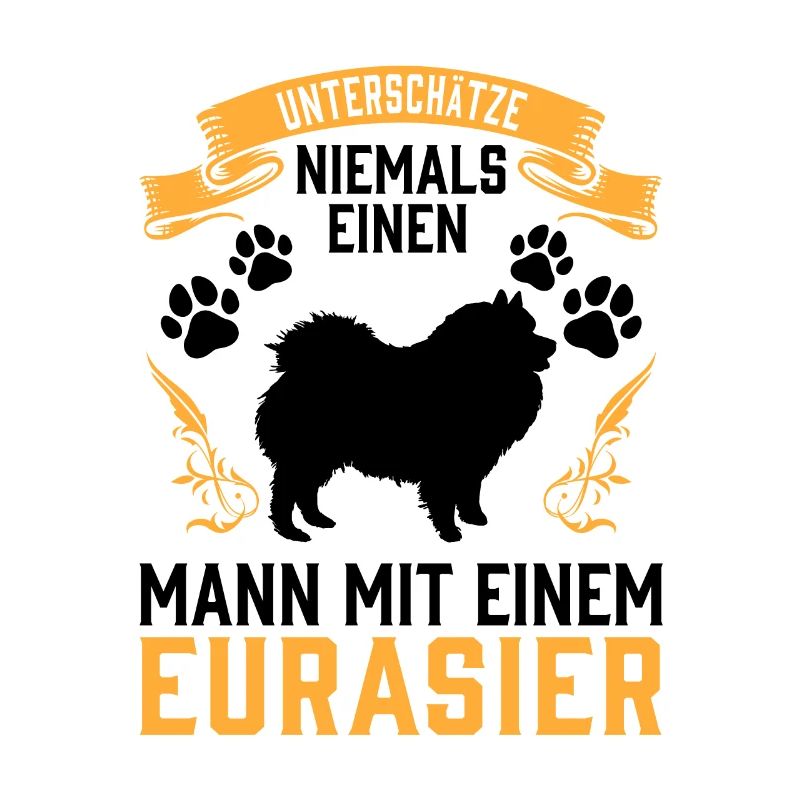 Mann mit Eurasier unterschätzen Eurasian Dog
