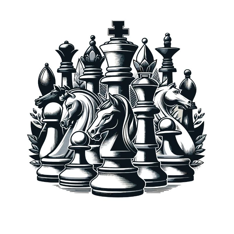 Chess Army in Black and White Chess Gift Idea