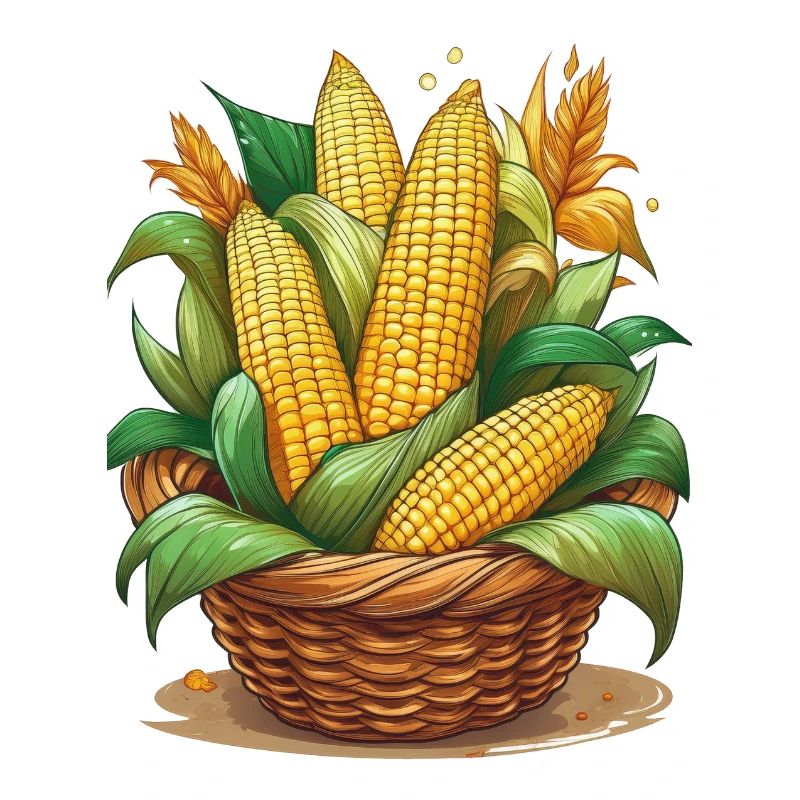 Corn on the cob in a wicker basket