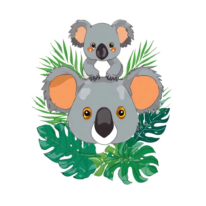Bébé koala et maman koala