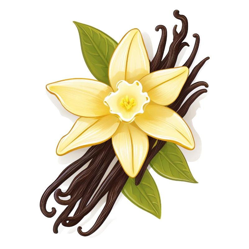 Vanille – Fleur de vanille et gousses de vanille