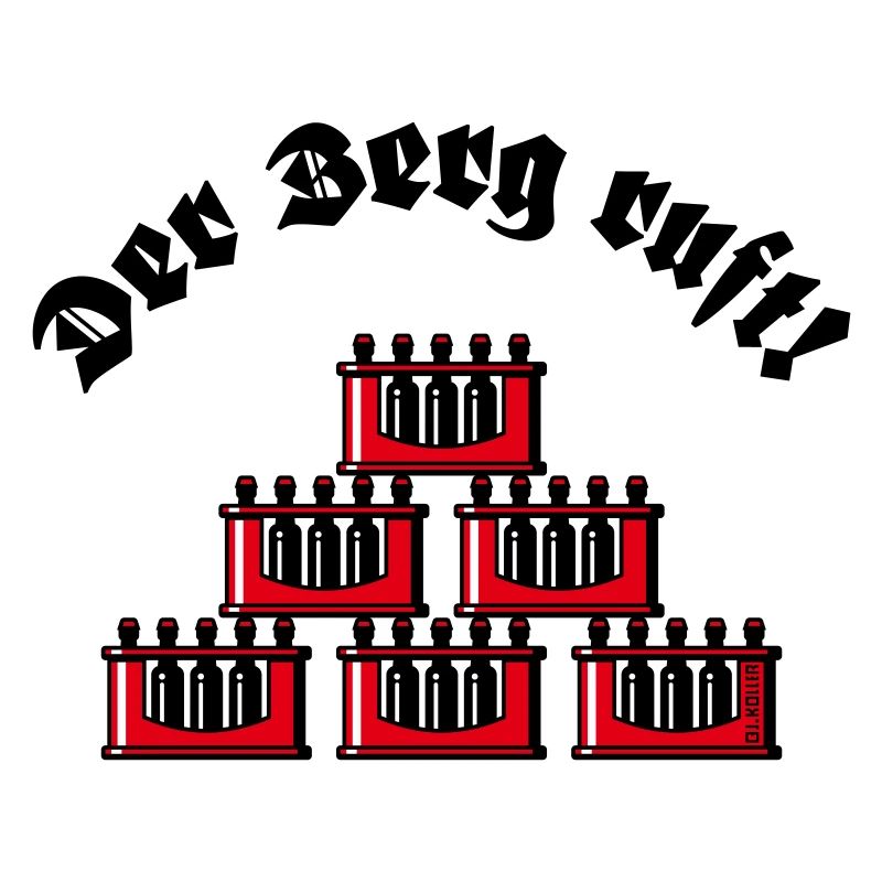 XDer Berg Ruft! (Bier Bierkästen Bierkisten / Rot)