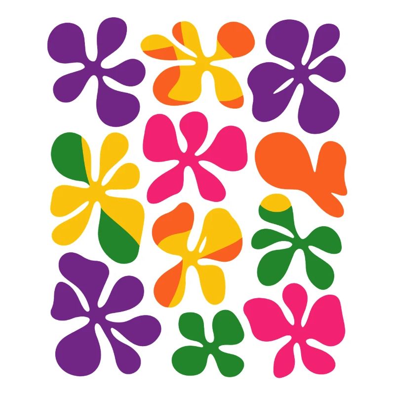 Matisse Inspired: Abstract Retro Floral Pattern