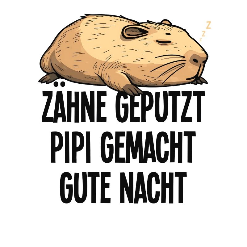 Capybara Teeth Brushed Good Night Pajamas Gift