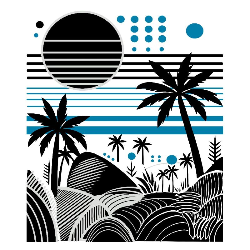 Vacation Beach Palm Tree Waves Gift
