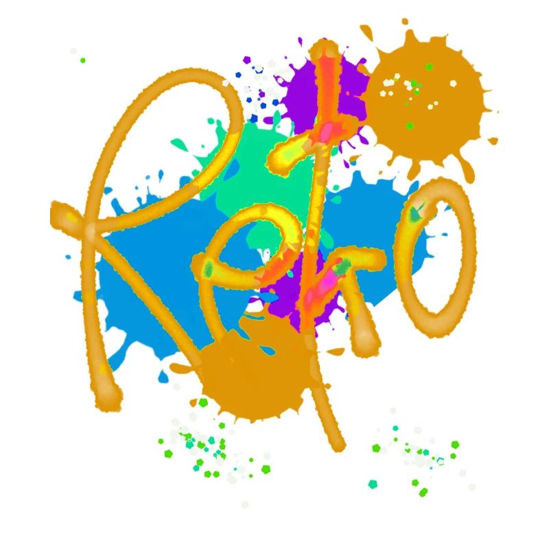 Retro,typo,neon,splash, bunt