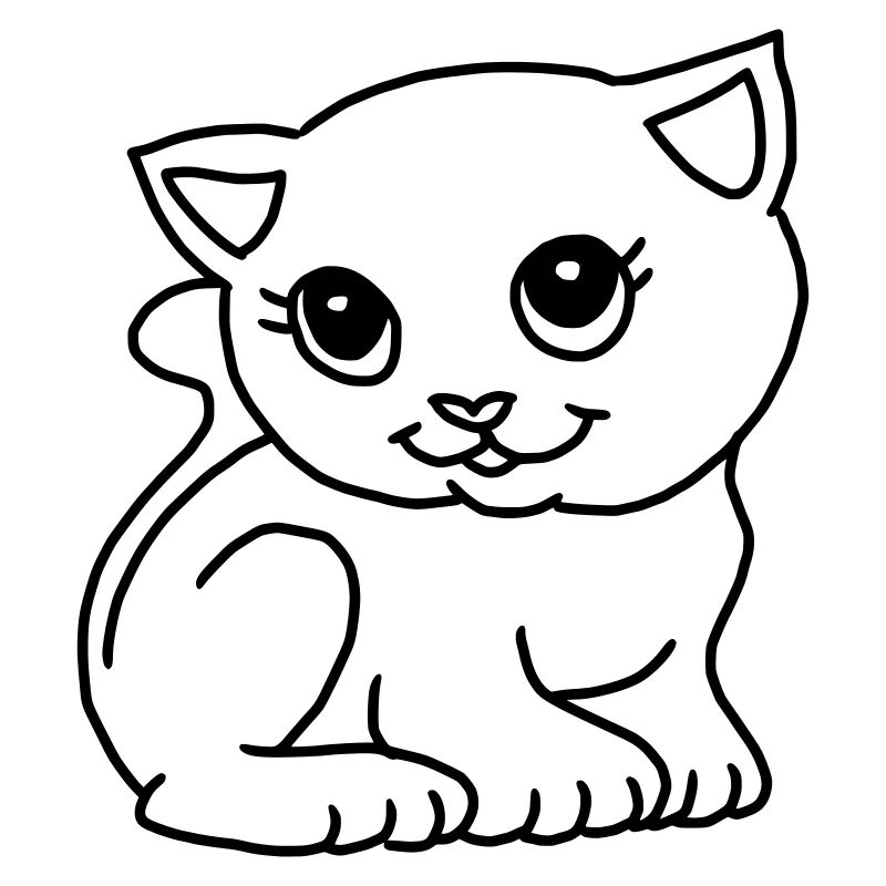 Comic Katze Zeichnung schwarz
