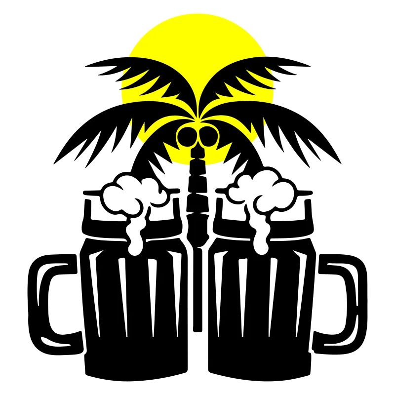 Beer Beach Palm Trees Island