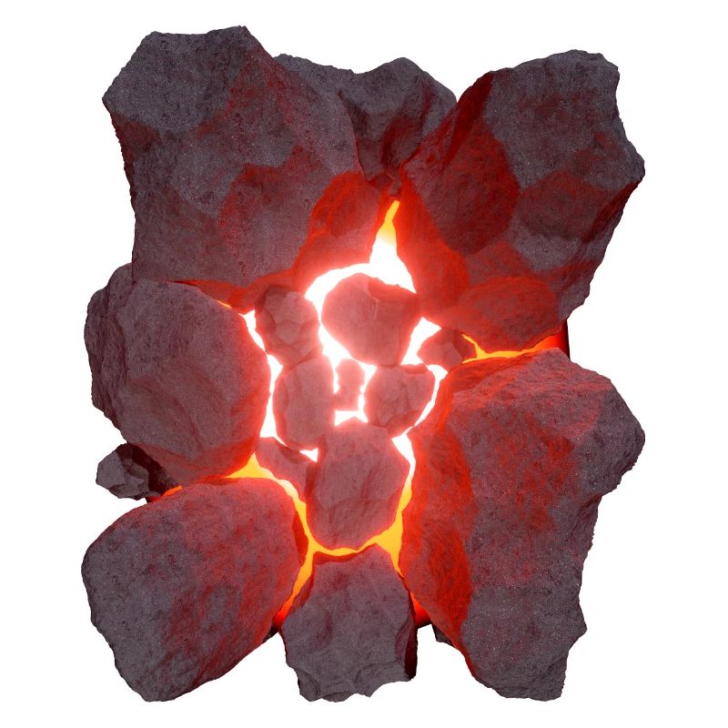 Volcano 3D effect Glowing lava