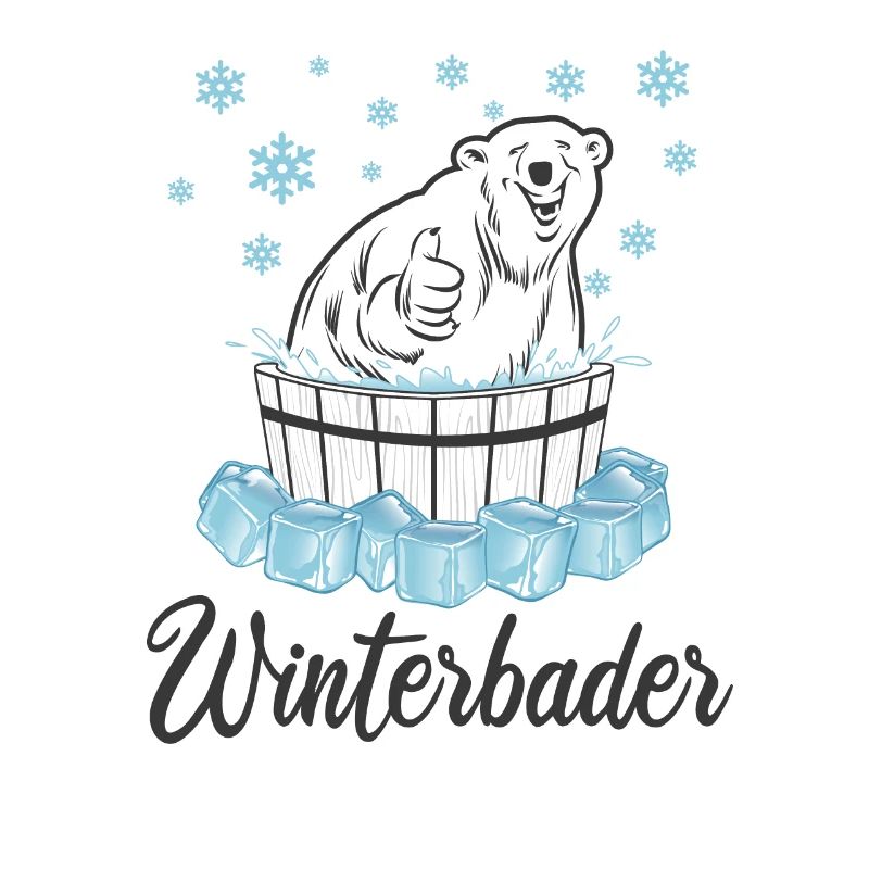 Winterbader Eisbär Eisbaden Eisbad Spruch